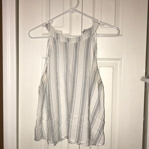 blue and white stripped tank